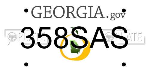 358SAS Georgia License Plate