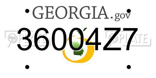 36004Z7 Georgia License Plate