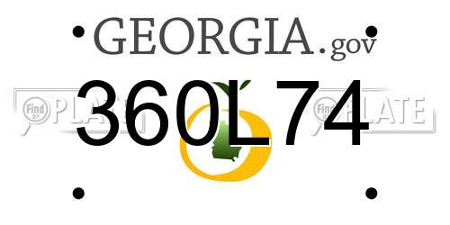 360L74 Georgia License Plate