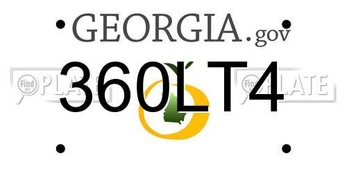 360LT4 Georgia License Plate