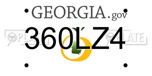 360LZ4 Georgia License Plate
