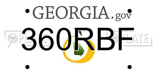 360RBF Georgia License Plate