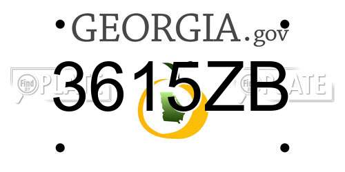 3615ZB Georgia License Plate