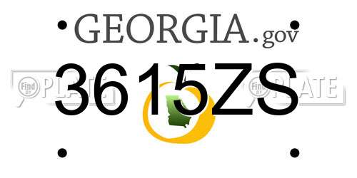 3615ZS Georgia License Plate