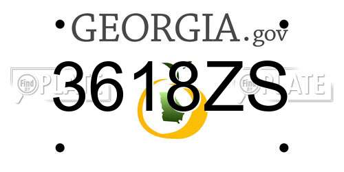 3618ZS Georgia License Plate