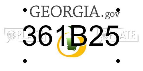 361B25 Georgia License Plate