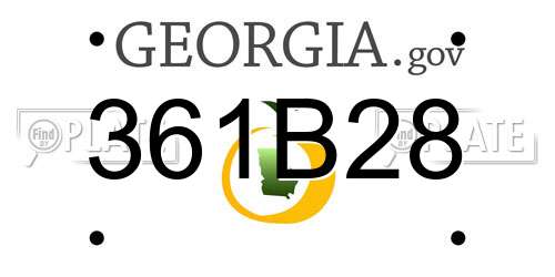 361B28 Georgia License Plate