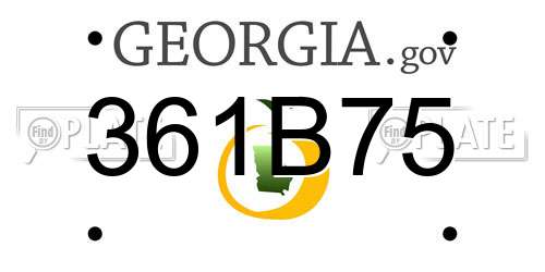 361B75 Georgia License Plate