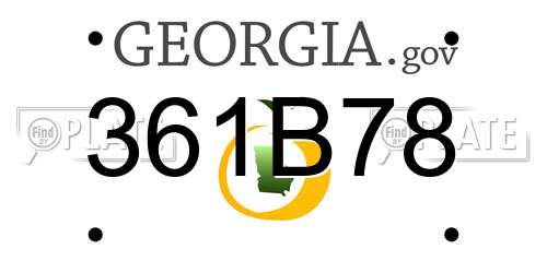 361B78 Georgia License Plate