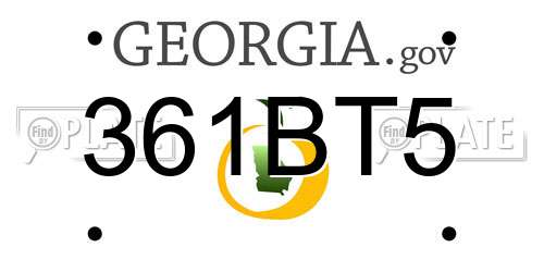 361BT5 Georgia License Plate