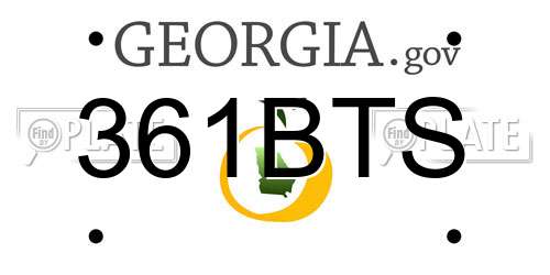 361BTS Georgia License Plate