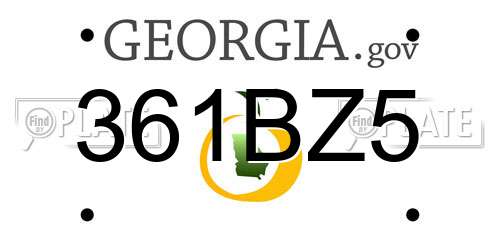 361BZ5 Georgia License Plate