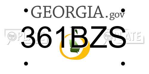 361BZS Georgia License Plate