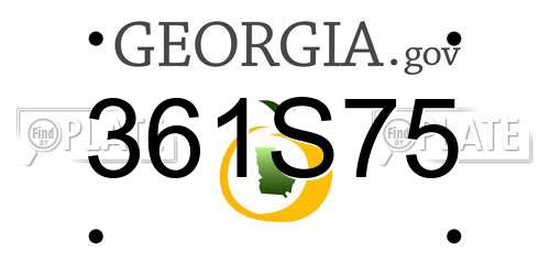361S75 Georgia License Plate