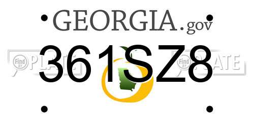 361SZ8 Georgia License Plate