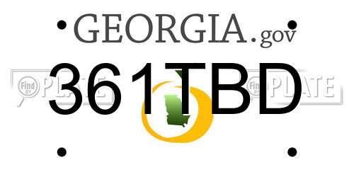 361TBD Georgia License Plate