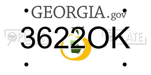 3622OK Georgia License Plate