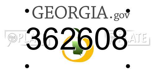 362608 Georgia License Plate