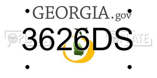 3626DS Georgia License Plate