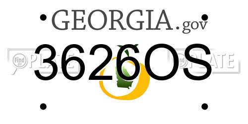 3626OS Georgia License Plate