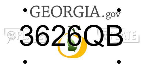 3626QB Georgia License Plate