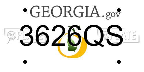 3626QS Georgia License Plate