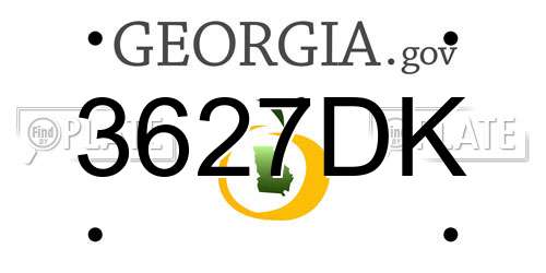 3627DK Georgia License Plate