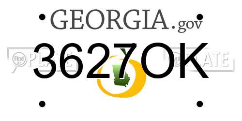 3627OK Georgia License Plate