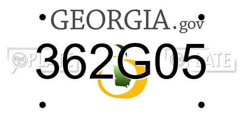 362G05 Georgia License Plate