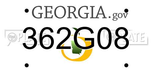 362G08 Georgia License Plate