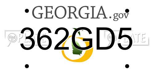 362GD5 Georgia License Plate