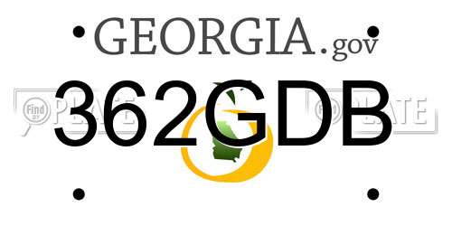 362GDB Georgia License Plate