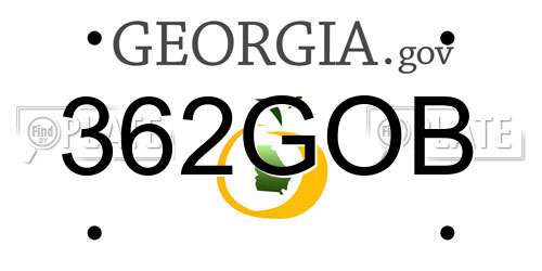 362GOB Georgia License Plate