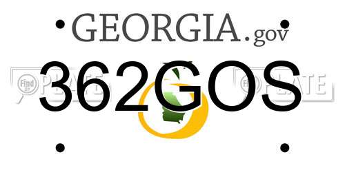362GOS Georgia License Plate