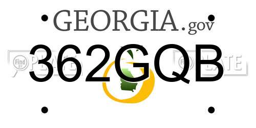 362GQB Georgia License Plate