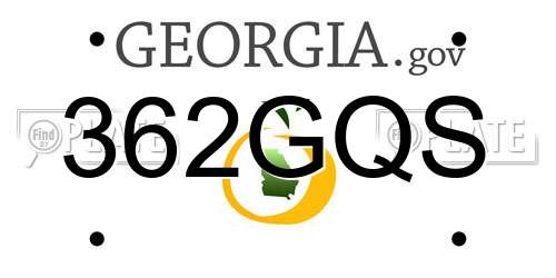 362GQS Georgia License Plate