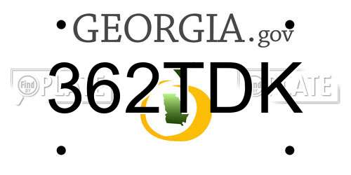 362TDK Georgia License Plate