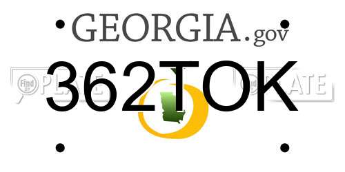 362TOK Georgia License Plate