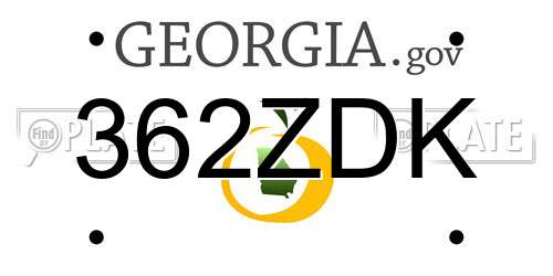 362ZDK Georgia License Plate