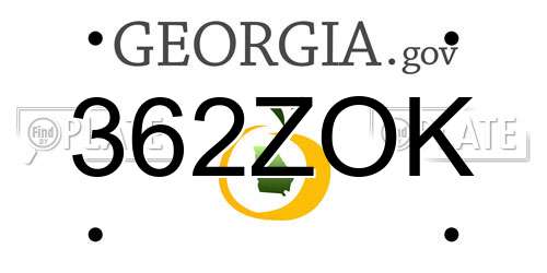 362ZOK Georgia License Plate