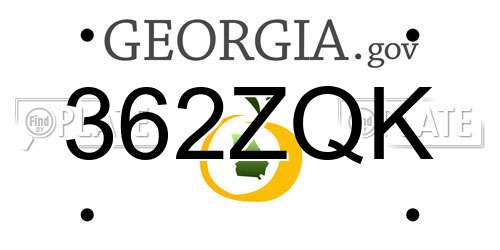362ZQK Georgia License Plate