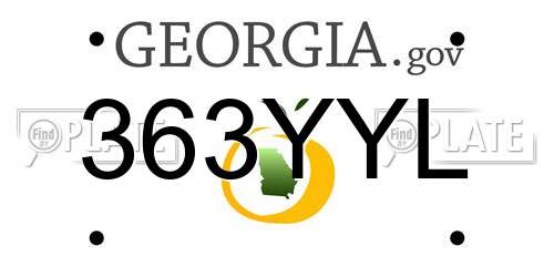 363YYL Georgia License Plate