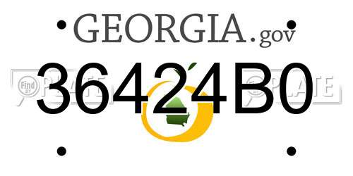 36424B0 Georgia License Plate