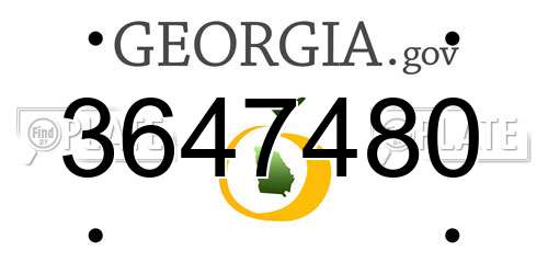 3647480 Georgia License Plate