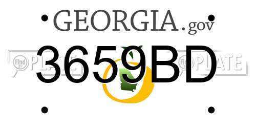 3659BD Georgia License Plate