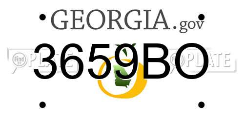 3659BO Georgia License Plate