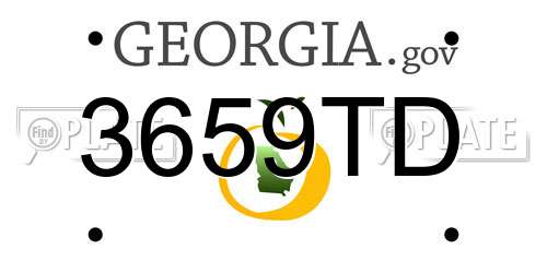 3659TD Georgia License Plate