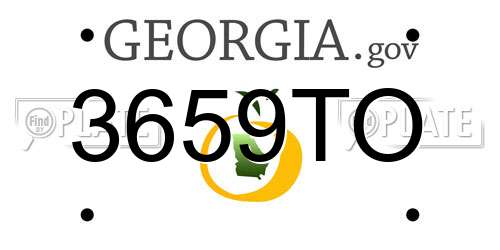 3659TO Georgia License Plate
