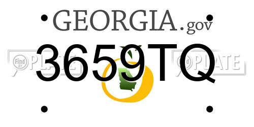 3659TQ Georgia License Plate