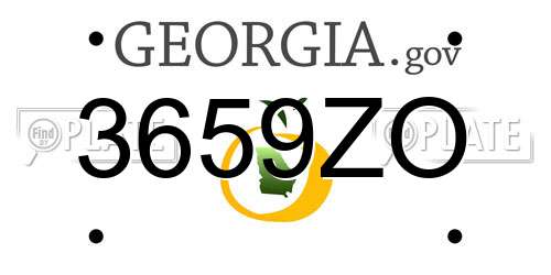 3659ZO Georgia License Plate
